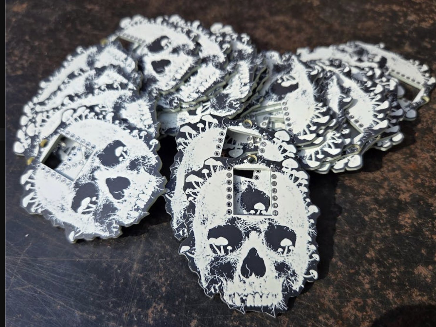 OUI-Spy Skull Earrings PCB Pair